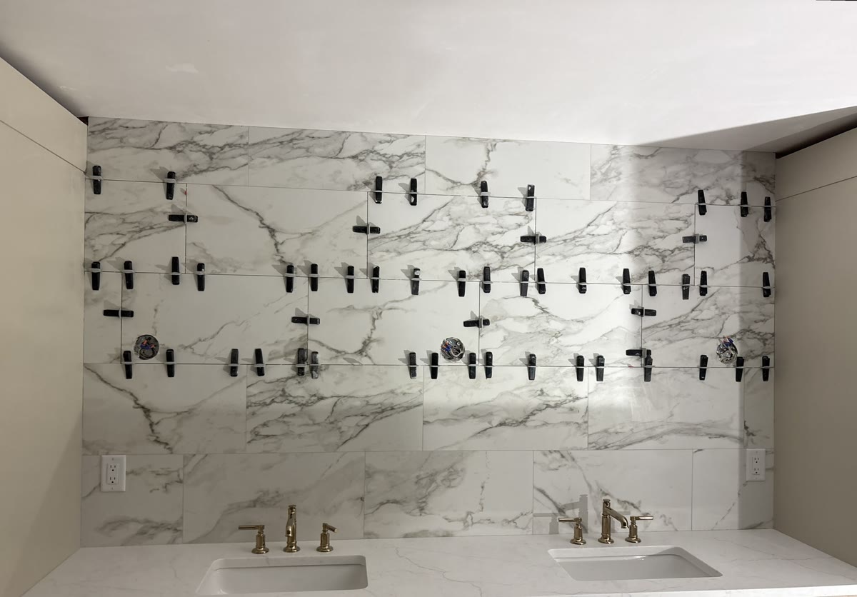 Marble Backsplash Install